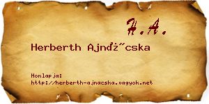 Herberth Ajnácska névjegykártya